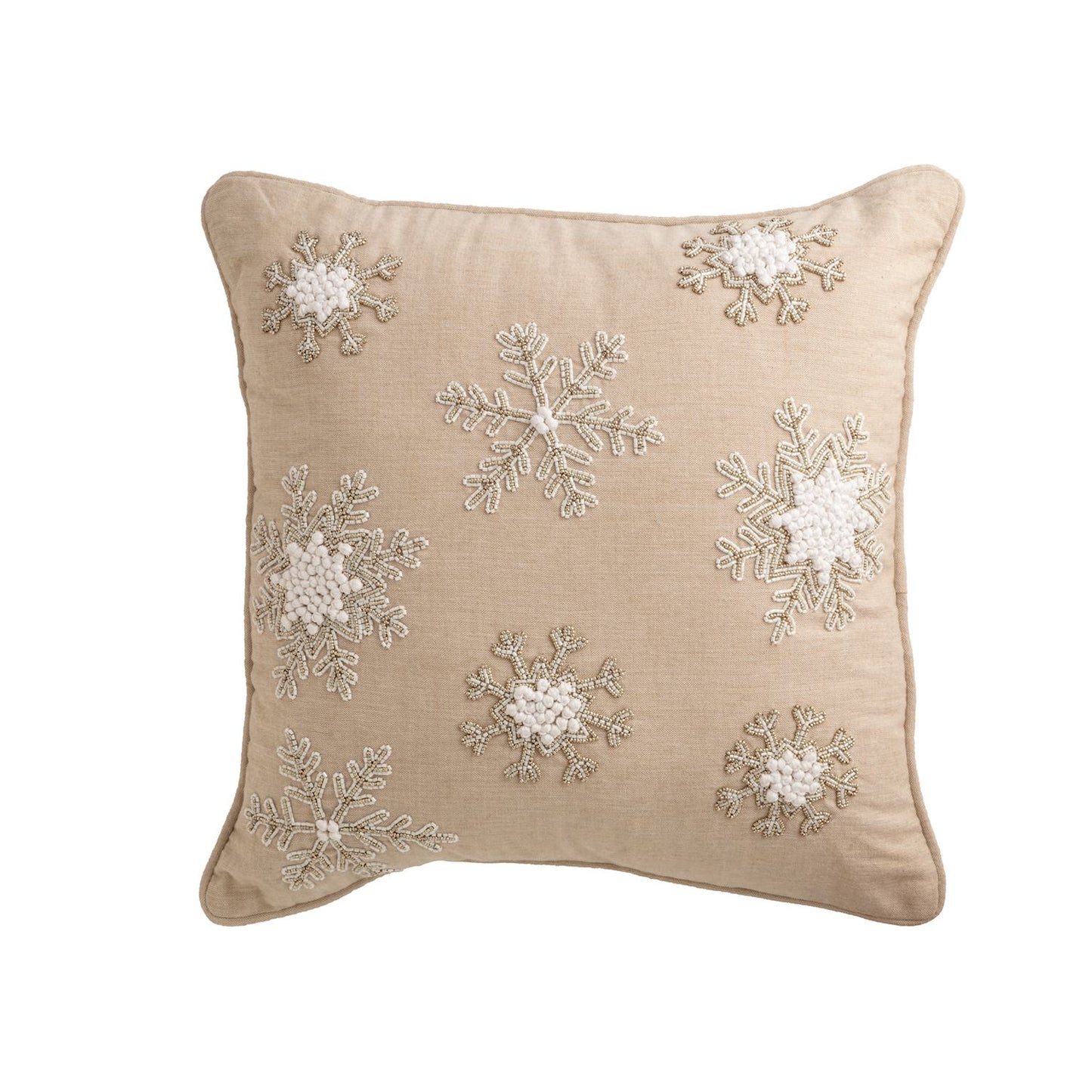 Mud Pie - Pillow - Beaded - White Christmas - Findlay Rowe Designs