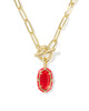 Kendra Scott - Necklace -   Elisa Gold Enamel Link and Chain - Gold Red Illusion - Findlay Rowe Designs