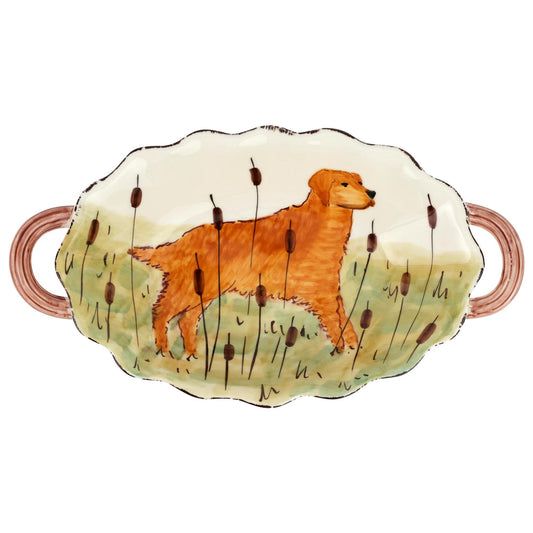 Vietri - Wildlife - Handled Oval Bowl - Hunting Dog - Findlay Rowe Designs