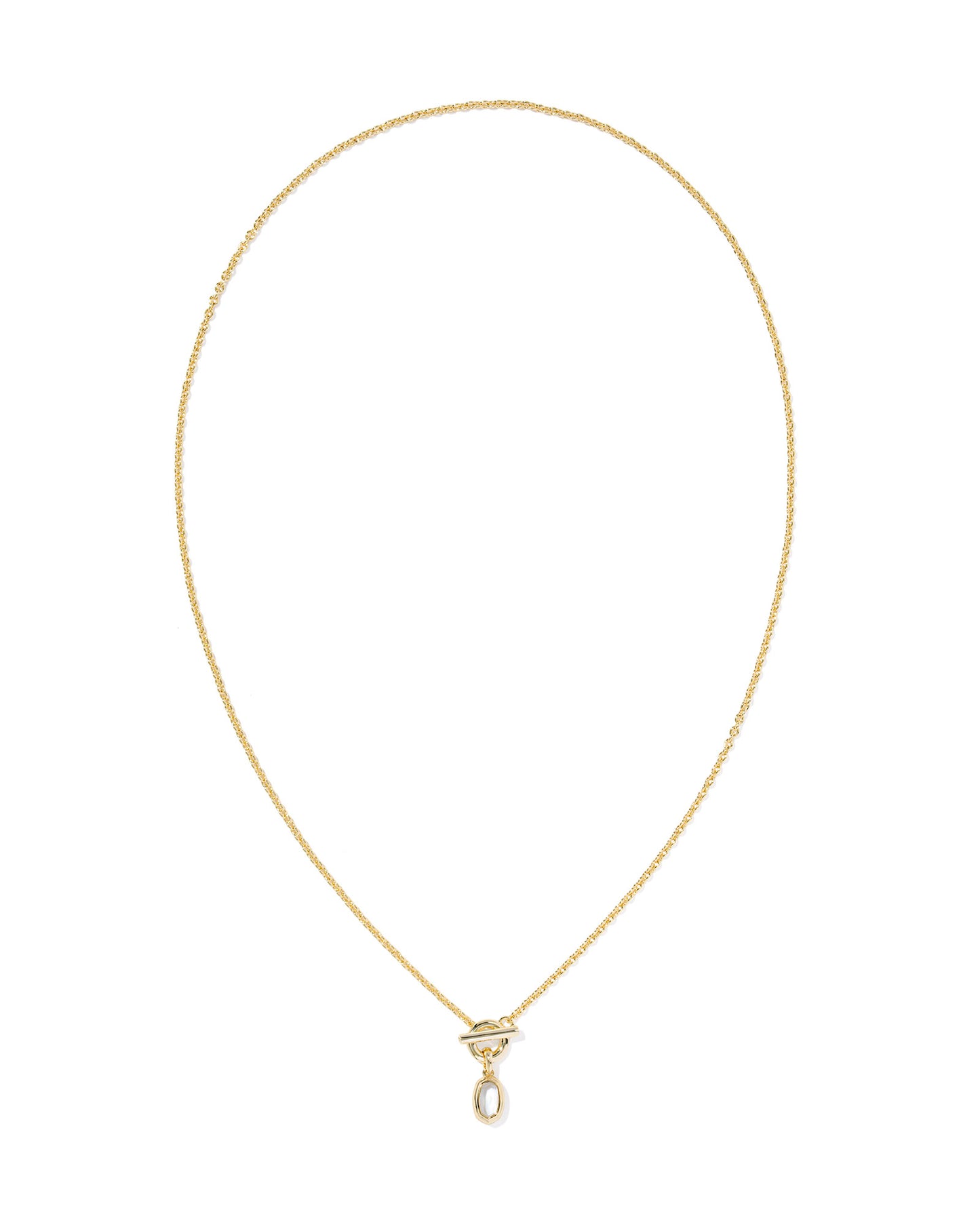 Kendra Scott - Necklace - Mini Elisa Toggle Short Pendant - Gold Ivory Mother Of Pearl