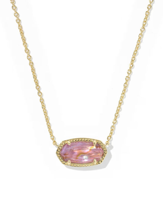 Kendra Scott - Necklace - Elisa Gold Pendant - Light Mauve Illusion - Findlay Rowe Designs