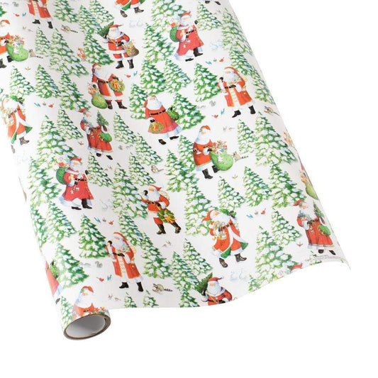 Caspari - Gift Wrap - Woodland Santa - Findlay Rowe Designs