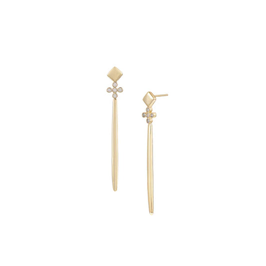 Natalie Wood - Earrings - Legacy Cross Drop - Gold - Findlay Rowe Designs