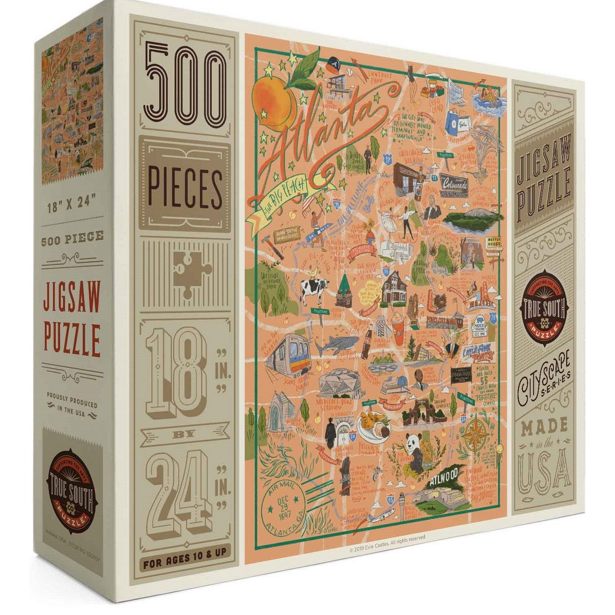 True South Puzzle - Atlanta Illustrated - 500 piece