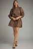 Entro - Dress - Mini Tiered Skirt Balloon sleeve - Brown - Findlay Rowe Designs