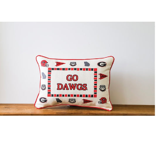 Little Birdie - Pillow - Collegiate Icon Border - Georgia - Findlay Rowe Designs