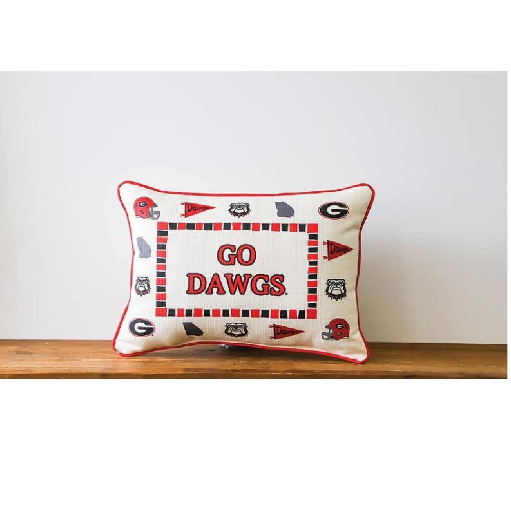 Little Birdie - Pillow - Collegiate Icon Border - Georgia - Findlay Rowe Designs