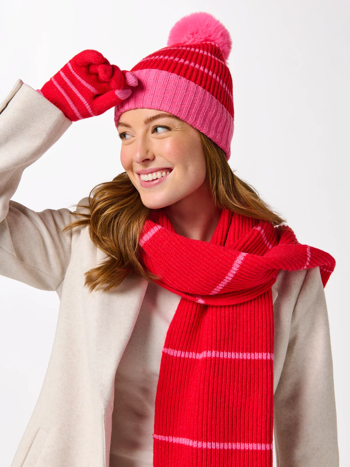 Shiraleah - Allison Scarf - Red Pink