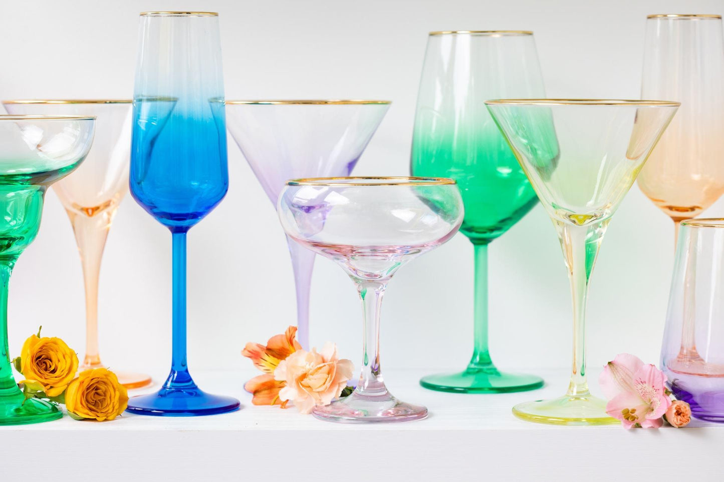 Vietri - Rainbow - Champagne Flute - Turquoise - Findlay Rowe Designs