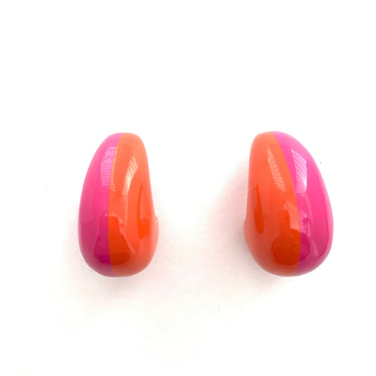 Accessory Jane - Earring - Teardrop - Hot Pink abd Orange - Findlay Rowe Designs