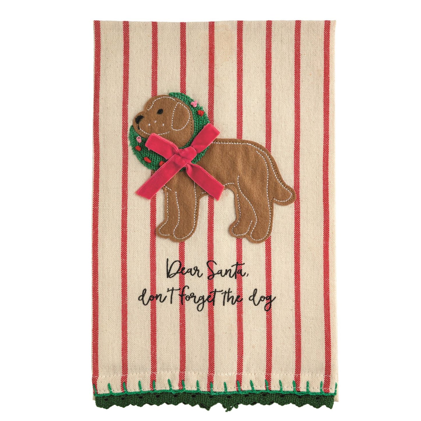Mud Pie - Tea Towel - Dog Christmas Appliqué - Findlay Rowe Designs