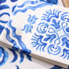 Guest Towel Napkins - Blue Tile Block Print - Findlay Rowe Designs