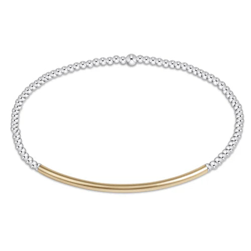 Enewton - Classic Sterling Mixed Metal 2mm Bead Bracelet- Bliss Bar Gold - Findlay Rowe Designs