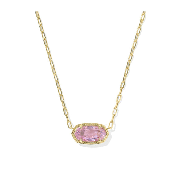 Kendra Scott - Necklace - Elisa Gold Pendant - Light Pink CZ