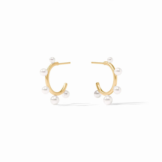 Julie Vos - Hydra Stone Hoop - Pearl - Small - Findlay Rowe Designs