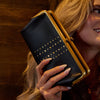 Hobo - Lauren Clutch-Wallet - Black Suede Leather With Studs