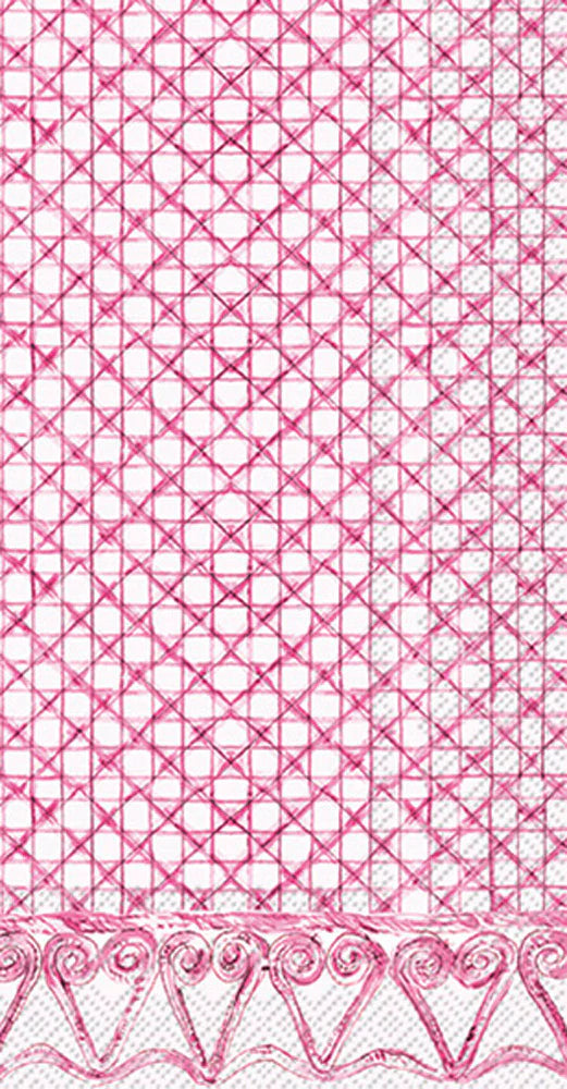 Guest Towel Napkin - Botanical Cane - Pink