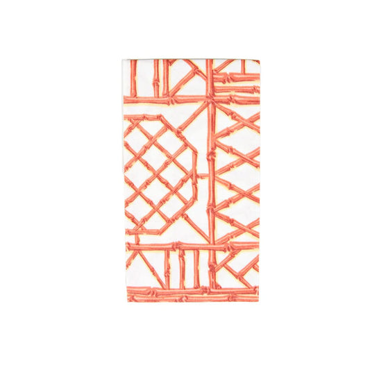 Caspari - Guest Towel Napkins - Bamboo Screen Coral - Findlay Rowe Designs