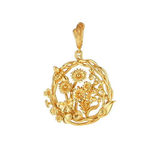 Capucine de Wulf - Necklace - Meadow Wildflower Pendant - Gold