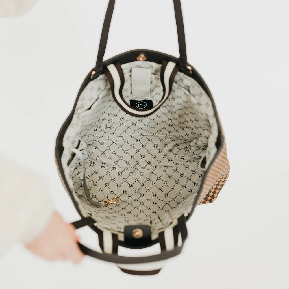Pretty Simple Bags -  Woven Tiffany Organizer Tote Bag - Checkered Black - Findlay Rowe Designs