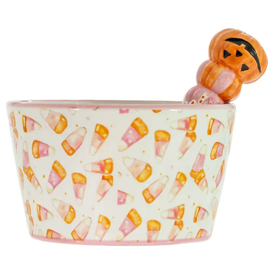 Rosanne Beck - Pink Candy Corn Bowl with Spreader