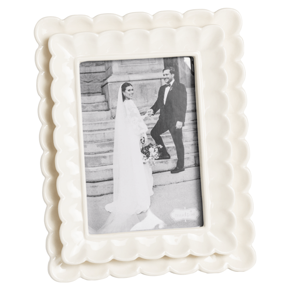 Mud Pie - Frame - 4x6 or 5x7 - White Scalloped - Findlay Rowe Designs