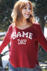 WOODEN SHIPS- GAME DAY SWEATER RED CHILE WHITE