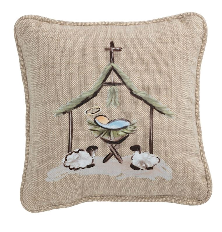 Mud Pie - Christmas Nativity Mini 8in Pillows
