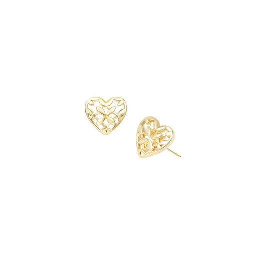 Natalie Wood - Earring - Believer Heart Stud - Gold - Findlay Rowe Designs