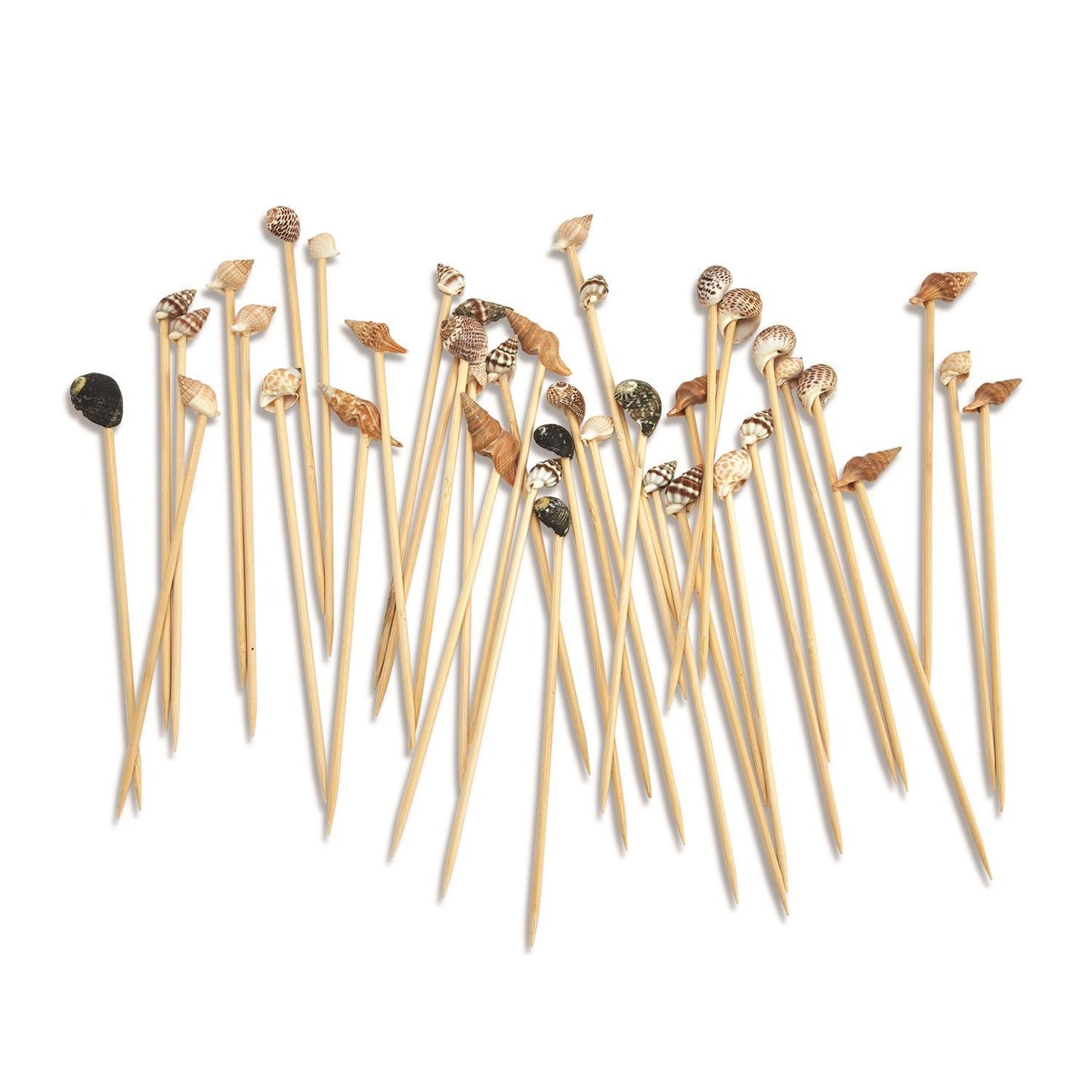 Hors D'Oeuvre Long Picks - Wood and Shell - 40ct - Findlay Rowe Designs