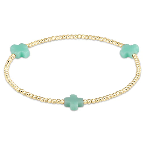 Enewton - signature cross gold pattern 2mm bead bracelet - Findlay Rowe Designs