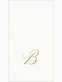 Caspari - Guest Towel Napkin - White Pearl-Paper Linen Napkin - Monogram - Findlay Rowe Designs
