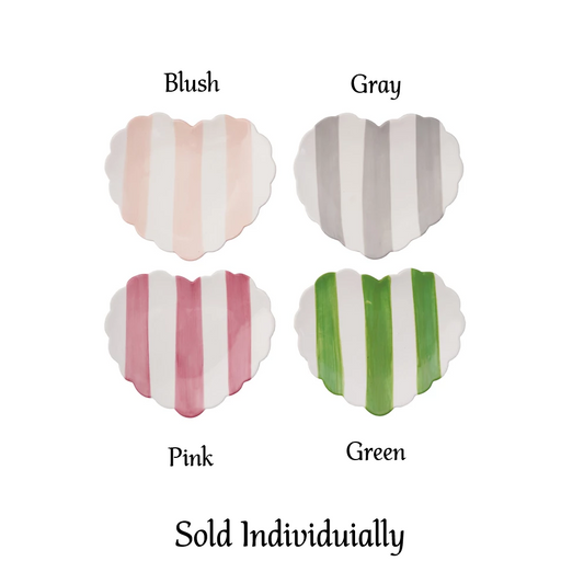 Stoneware Striped Heart Shaped Dish - Findlay Rowe Designs