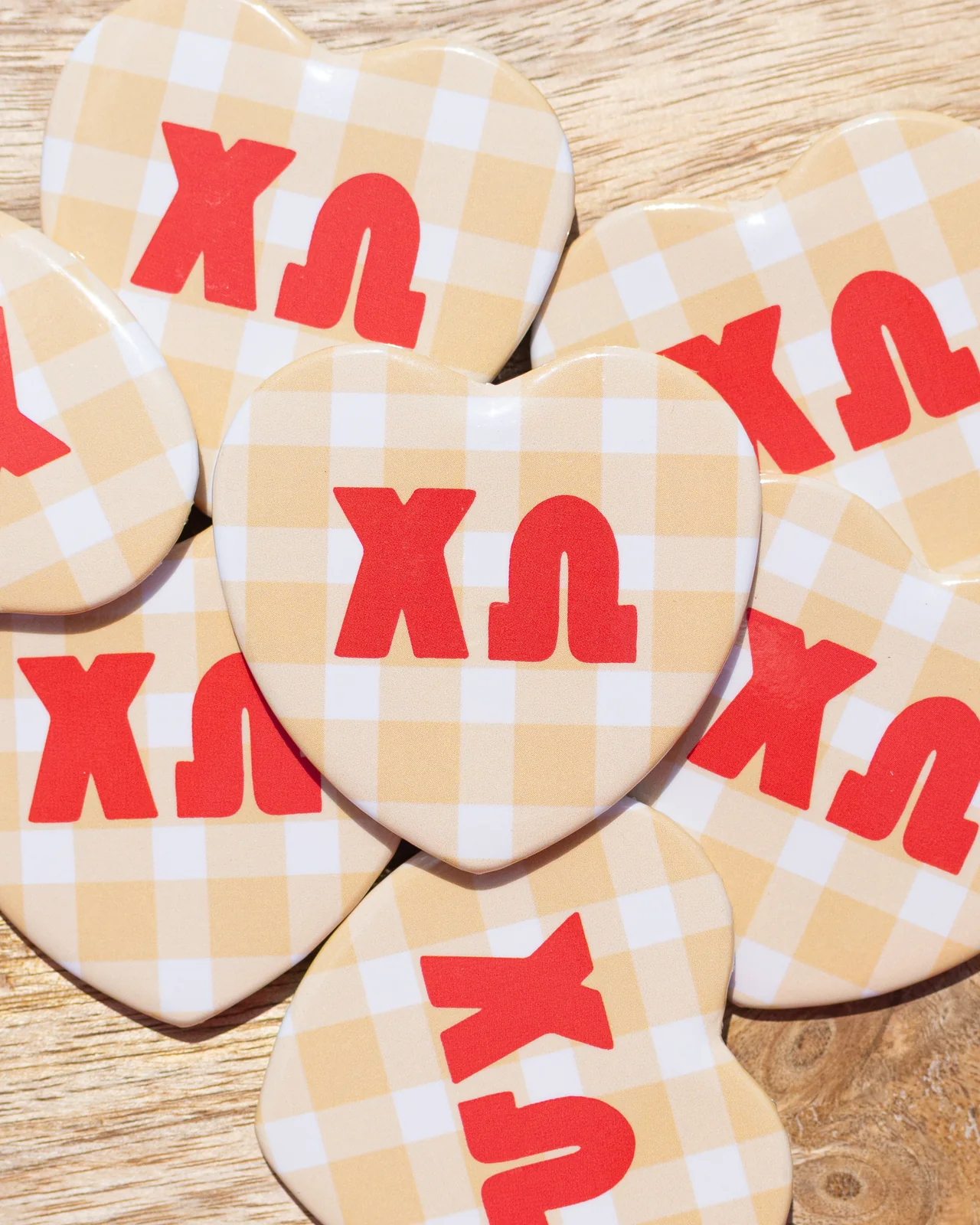 Swag - Gingham Heart Button - Sorority