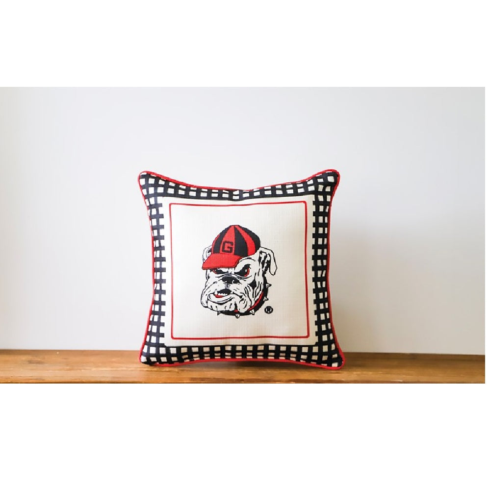 Little Birdie - Pillow - Georgia Gingham - Bulldog Mascot - Findlay Rowe Designs