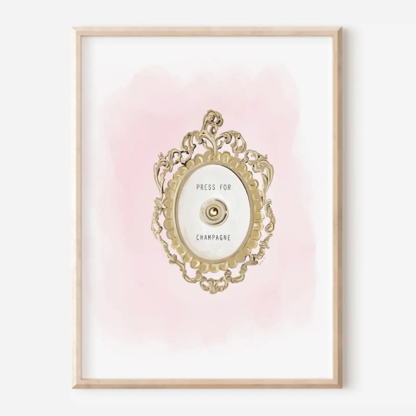 Rebecca Illustrated - Art Print - Press For Champagne - 8x10