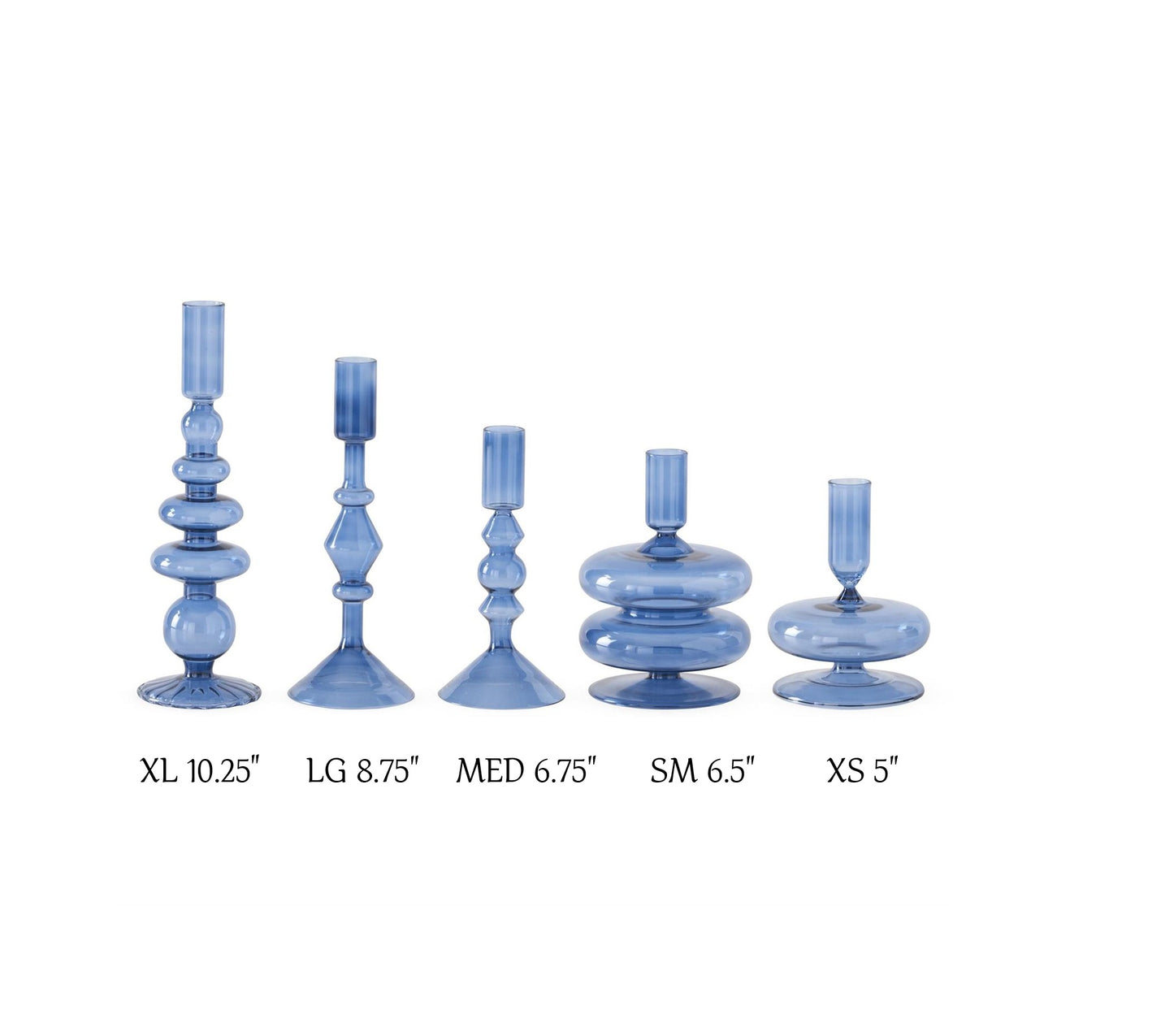 Candleholders - Handmade Glass Taper - Blue - Findlay Rowe Designs