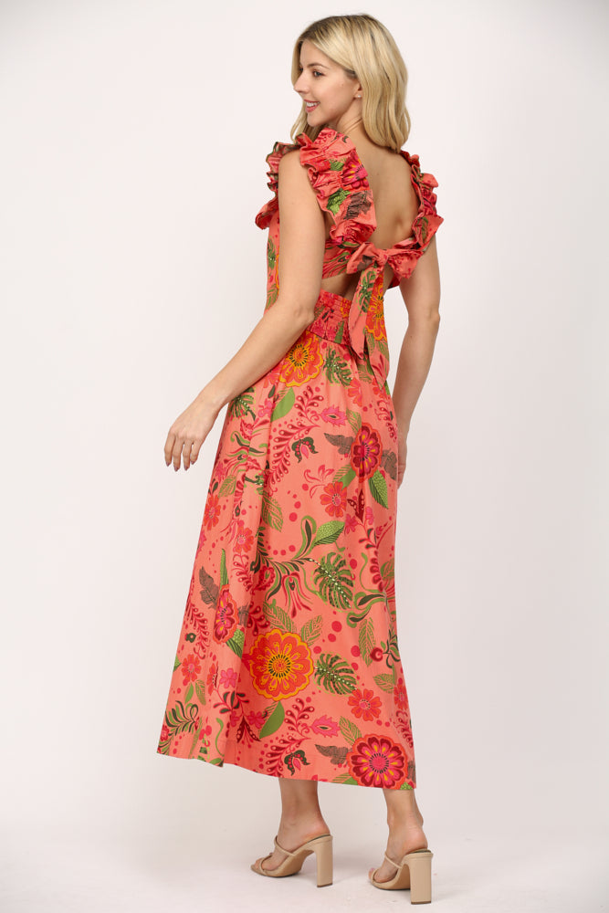 Dress - Midi CutOut Back - Elastic Shoulder - Findlay Rowe Designs