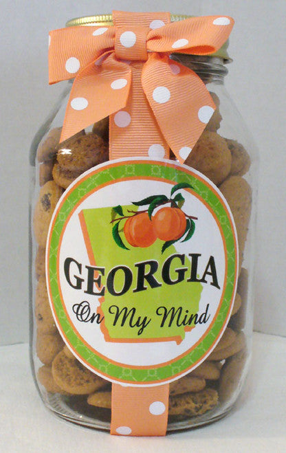 Oh Sugar! Georgia on my mind  Chocolate Chip Cookies Plastic Pint Jar - Findlay Rowe Designs