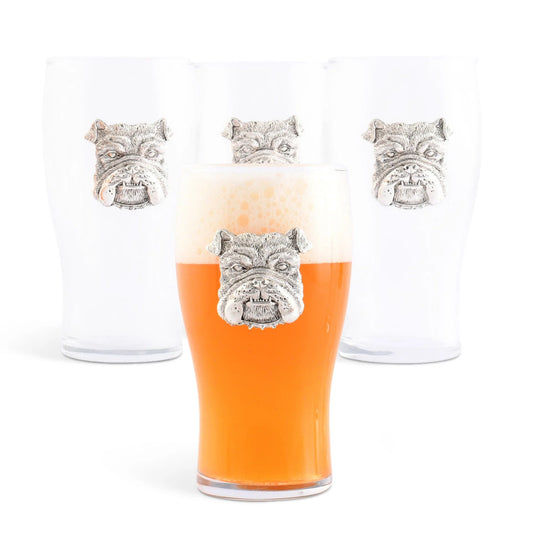 Arthur Court - Bulldog Beer Pint Glasses - Set of 4 - Findlay Rowe Designs