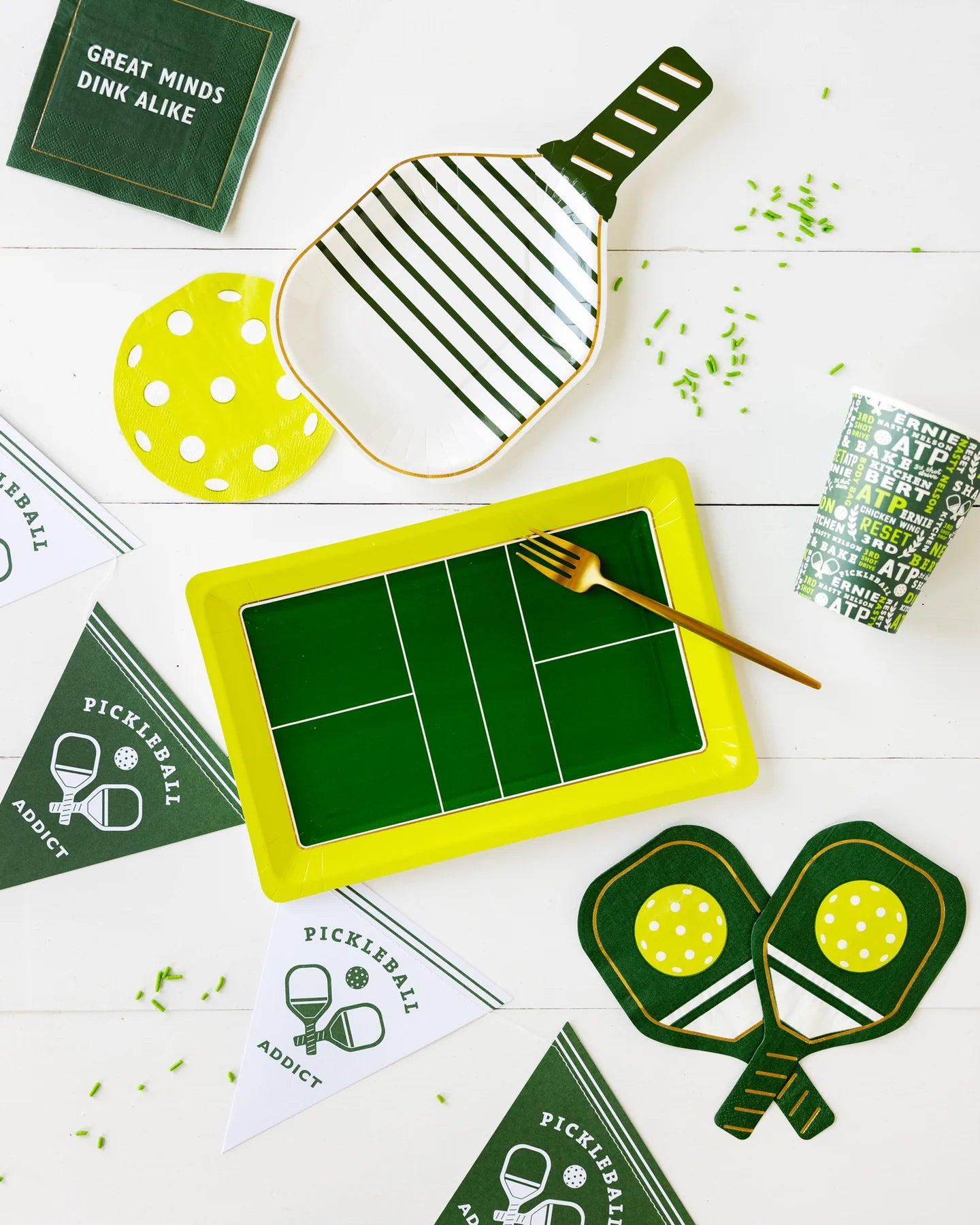 Dinner Napkin - Pickleball Green Paddle