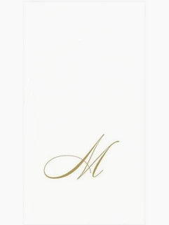 Caspari - Guest Towel Napkin - White Pearl-Paper Linen Napkin - Monogram - Findlay Rowe Designs