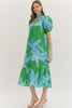 Entro - Dress Midi - Botanical Eyelet - Blue Green - Findlay Rowe Designs