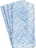 Caspari - Cloth Napkin - Fretwork Blue White - Set 4 - Findlay Rowe Designs