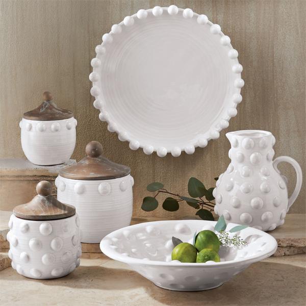 Clearance  - Mud Pie - Serving Platter - Beaded Raised Dot Round