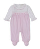 Kissy Kissy - Footie - Hand Smocked - Pink and White