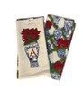 Hand Towels - Poinsettia Chinoiserie Vase - Initial