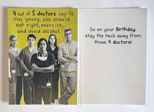 Birthday Card - 4 out of 5 Doctors - Findlay Rowe Designs