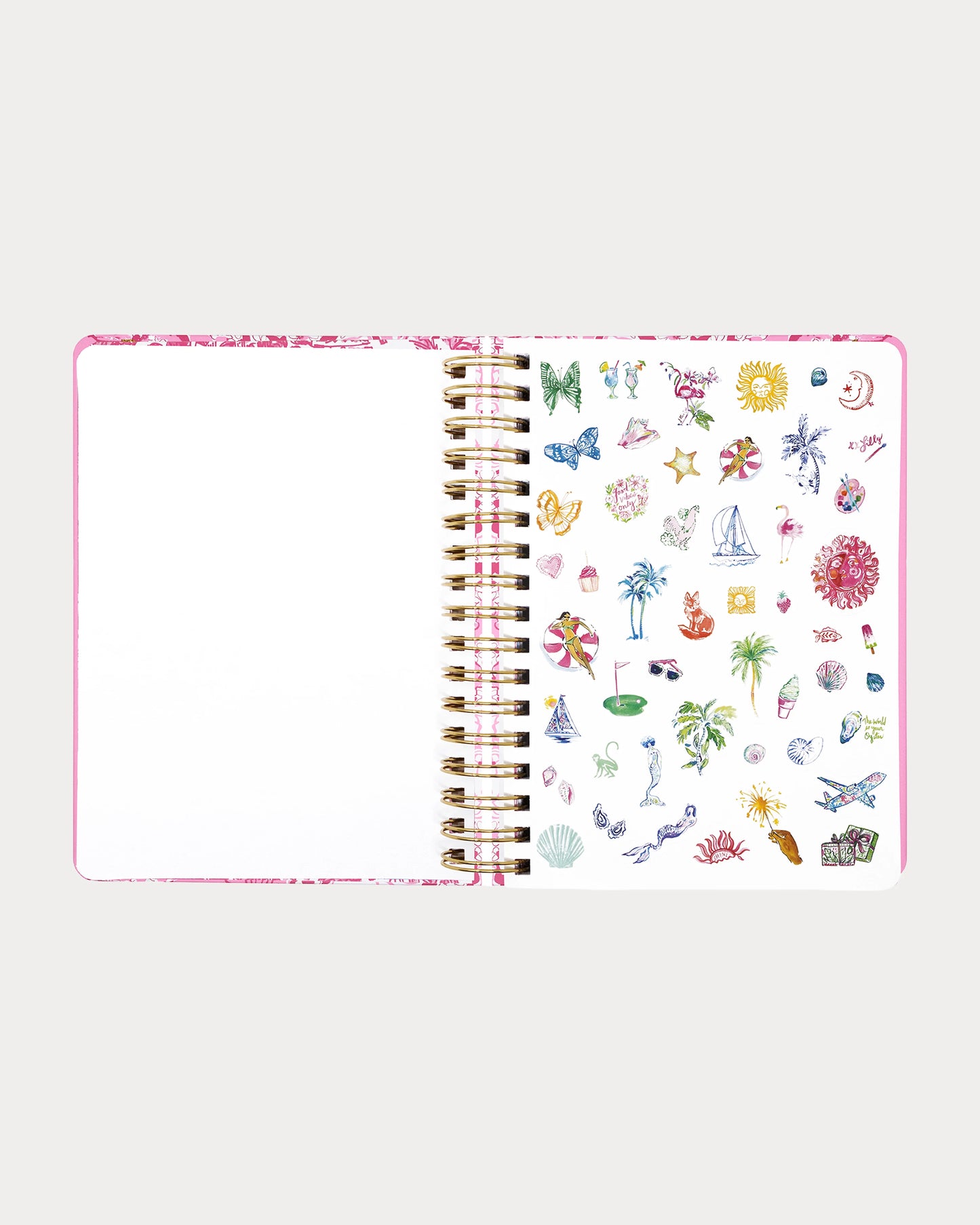 Lilly Pulitzer - Large 17 Month Agenda 2026-2027 -   Conch Shell Pink Burst of Joy