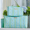 Laura Park - Signature Cosmetic Bag - Rosemary Stripe Blue - Large - Findlay Rowe Designs